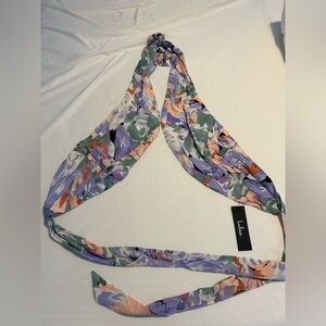 Lulus - Palm Beach Babe Lilac Floral Print Tie-Back Halter Crop Top